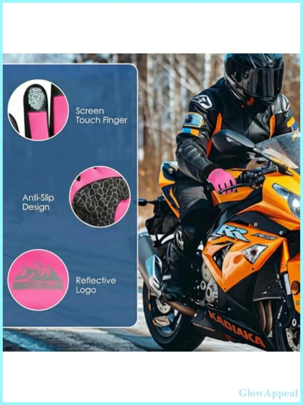 Winter Gloves with 3M Thermal Insulation, Lycra Fabric, Touchscreen, Anti-Slip